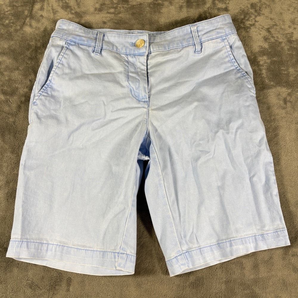 Tommy Bahama Womens Bermuda Shorts Size 2 Light Blue Casual Flat Front Pockets